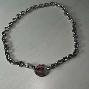 Tiffany and Co oval tag necklace sterling silver